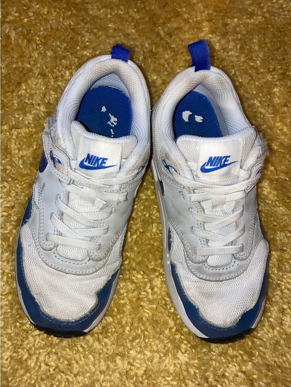 Nike Kids White and Blue Low-Top Sneakers